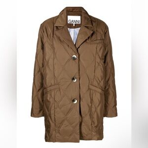 Ganni Women's Diamond-Quilted Oversize Ripstop Jacket